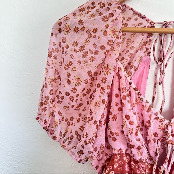 Free People Floral Ruched Mini Dress - Picture 8 of 9